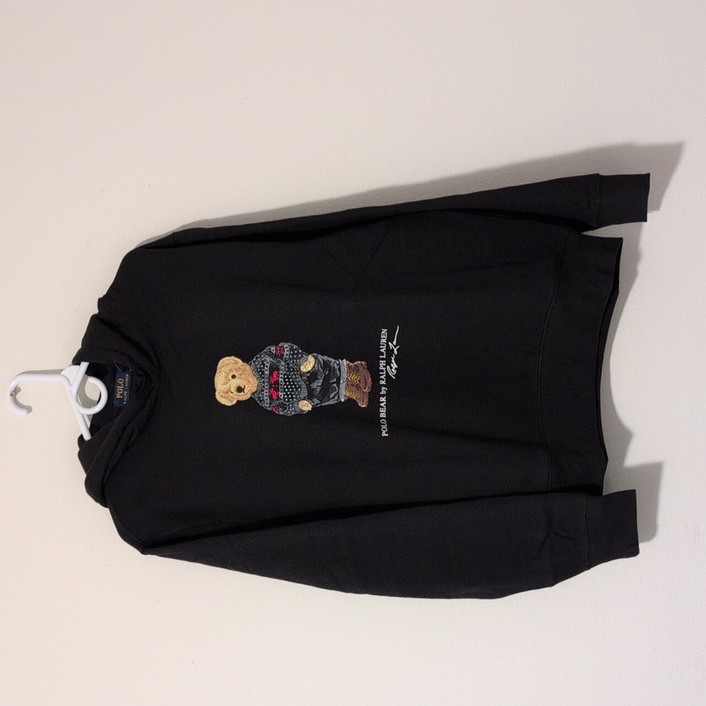 Polo by Ralph Lauren Black Hoodie with Bear Design